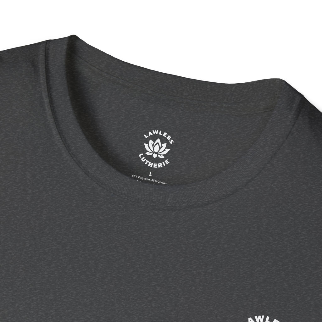 Lawless Lutherie Lotus Logo Front and Back Tee (100 Entries)