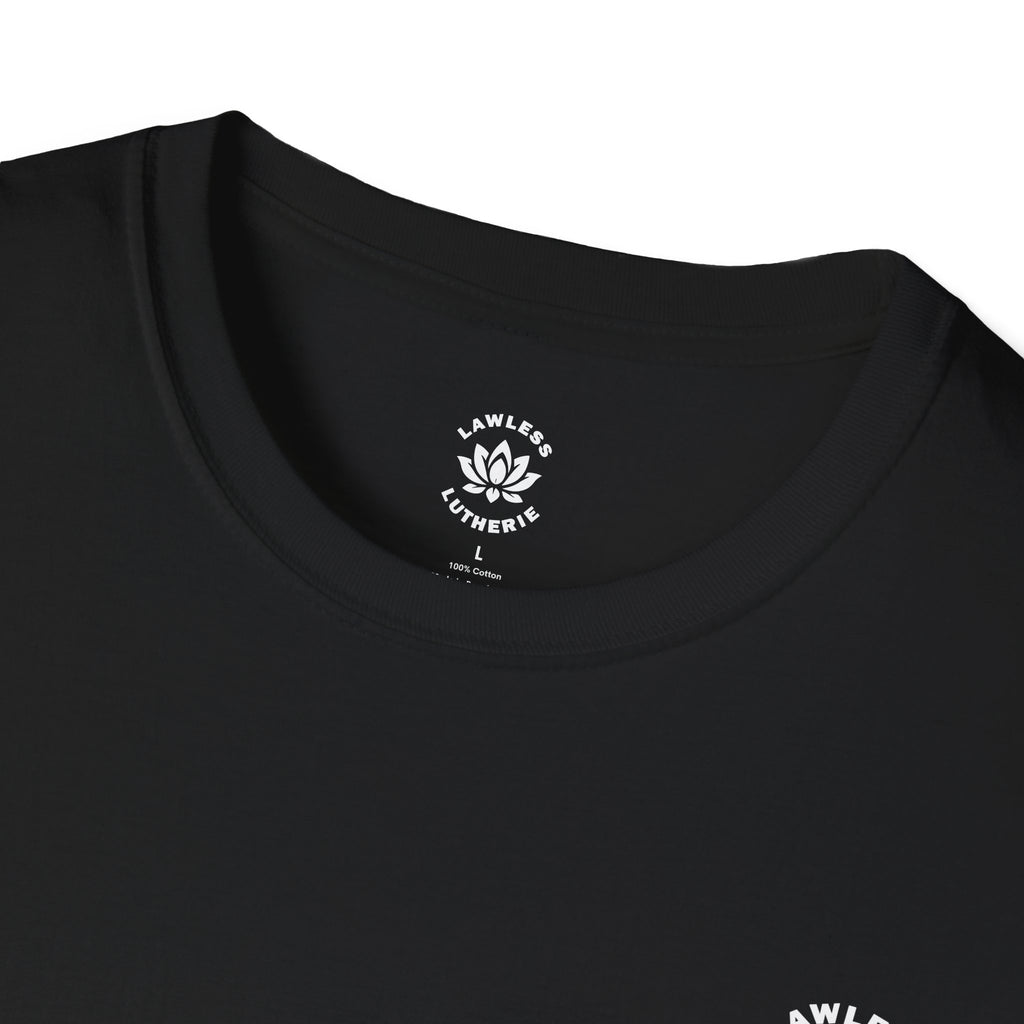 Lawless Lutherie Lotus Logo Front and Back Tee (100 Entries)