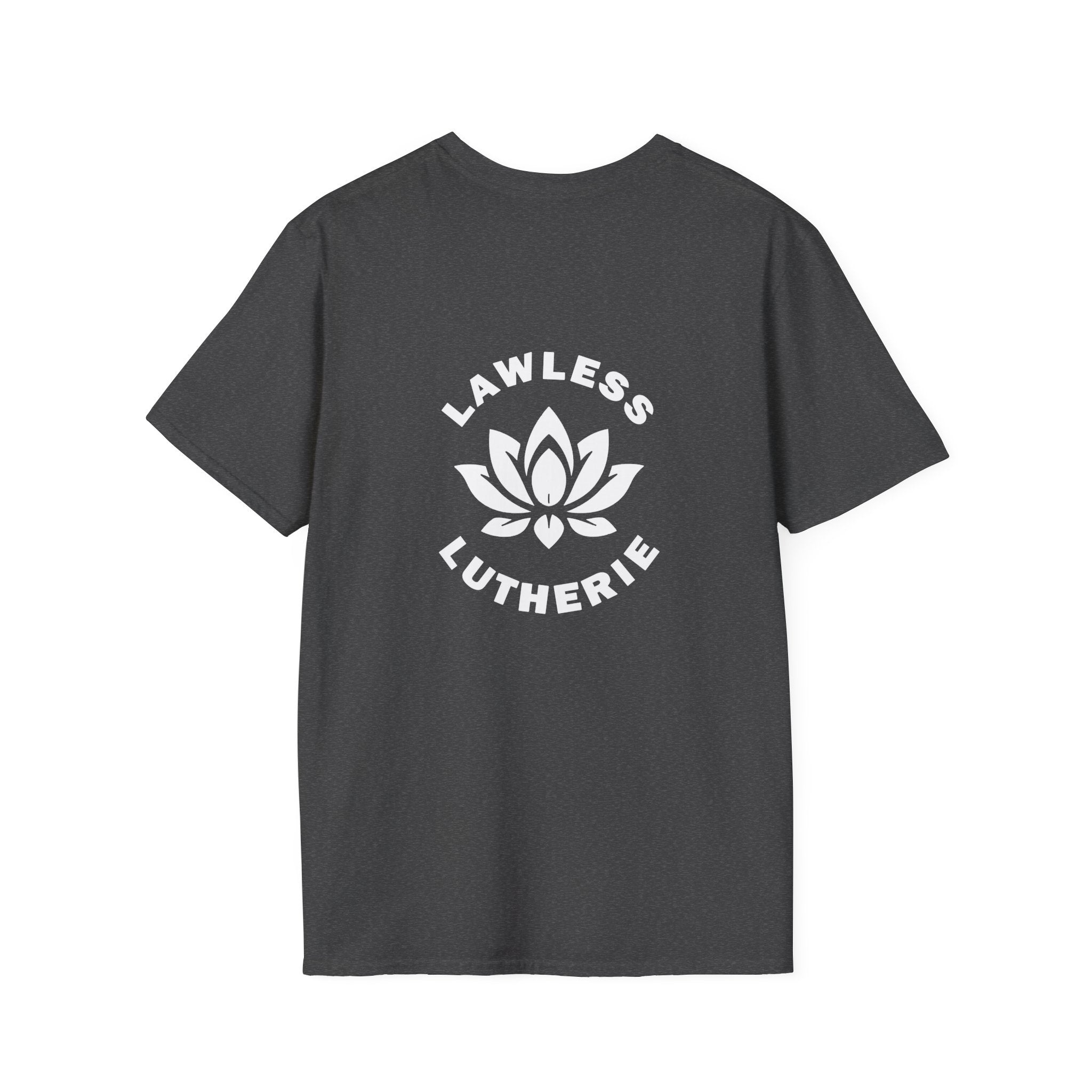 Lawless Lutherie Lotus Logo Front and Back Tee (100 Entries)