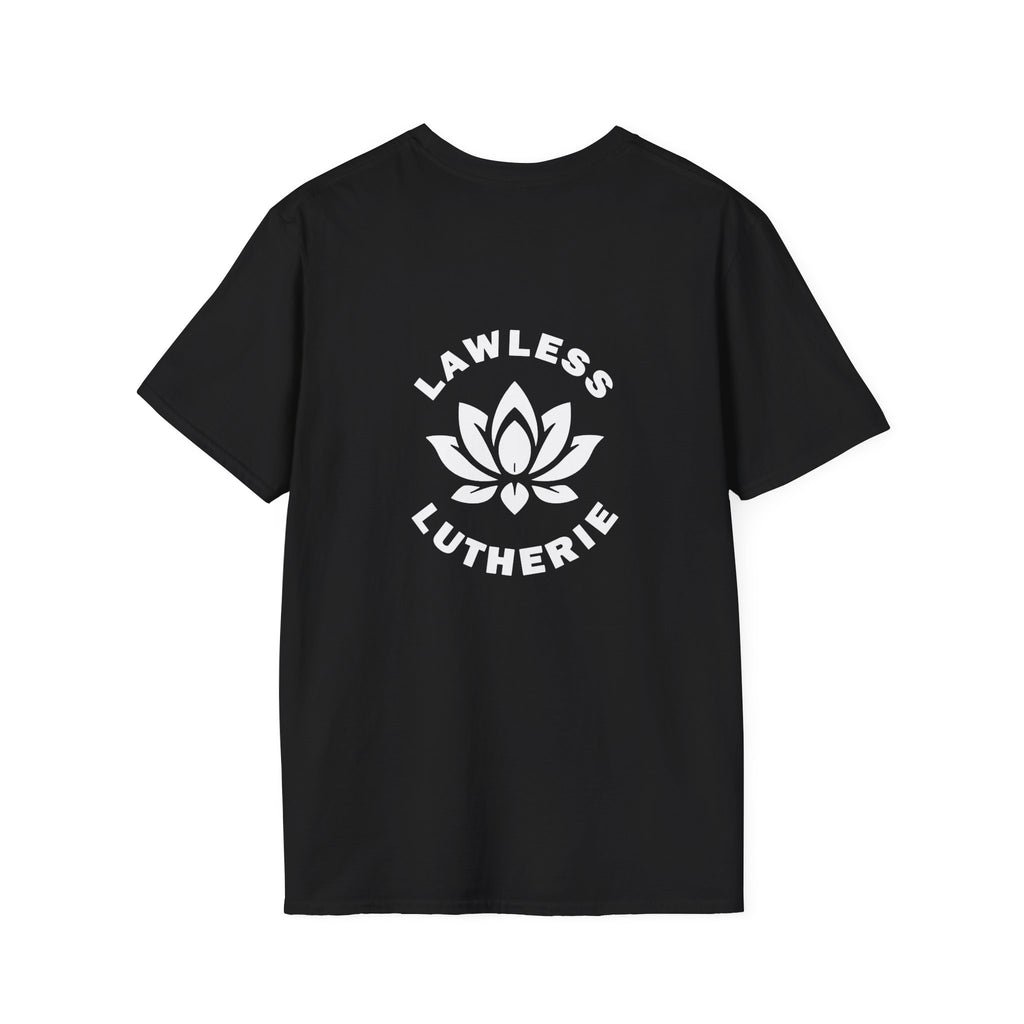 Lawless Lutherie Lotus Logo Front and Back Tee (100 Entries)